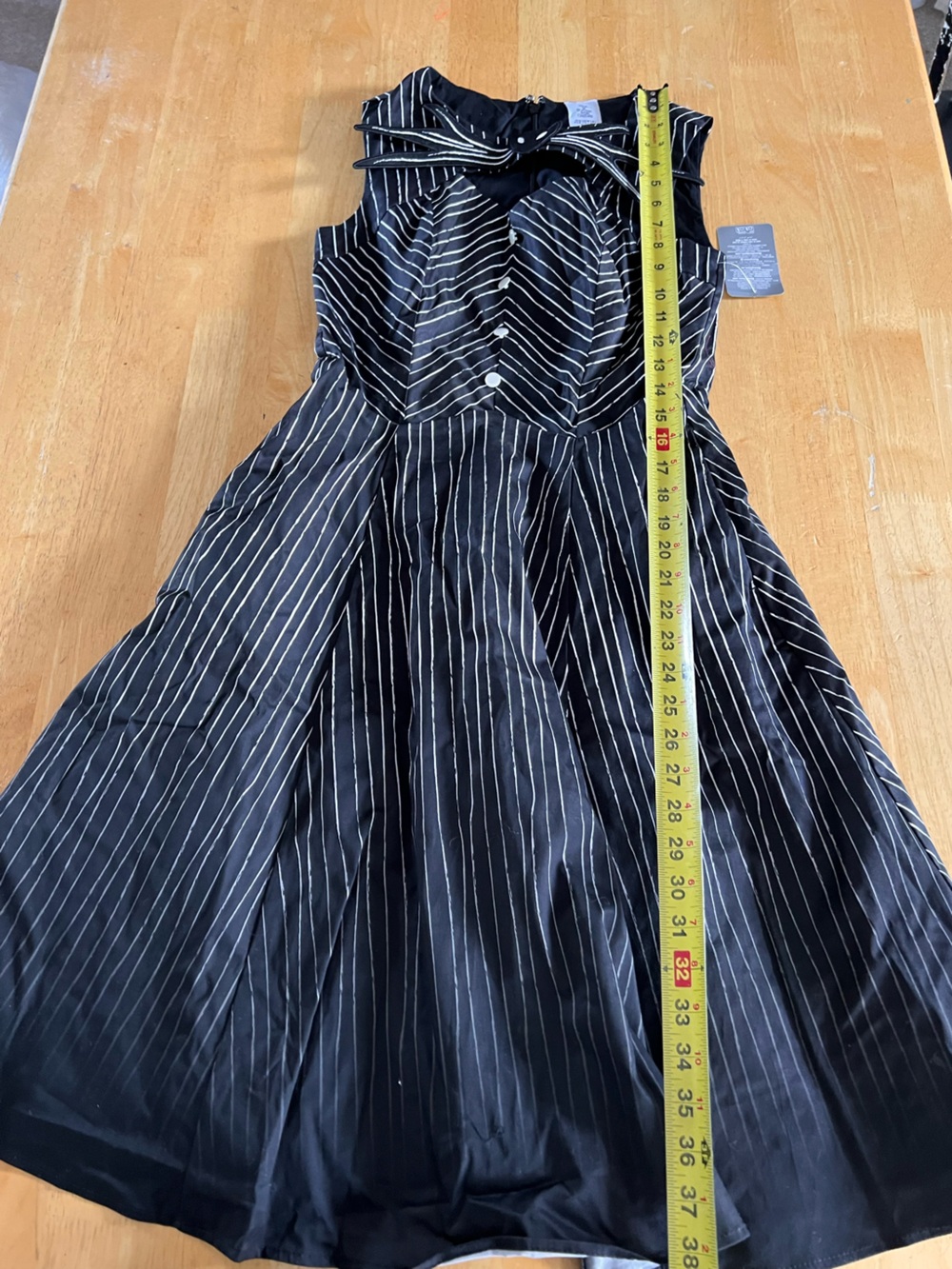Disney Nightmare Before Christmas black and White Pinstripe Midi Dress - Picture 5 of 10